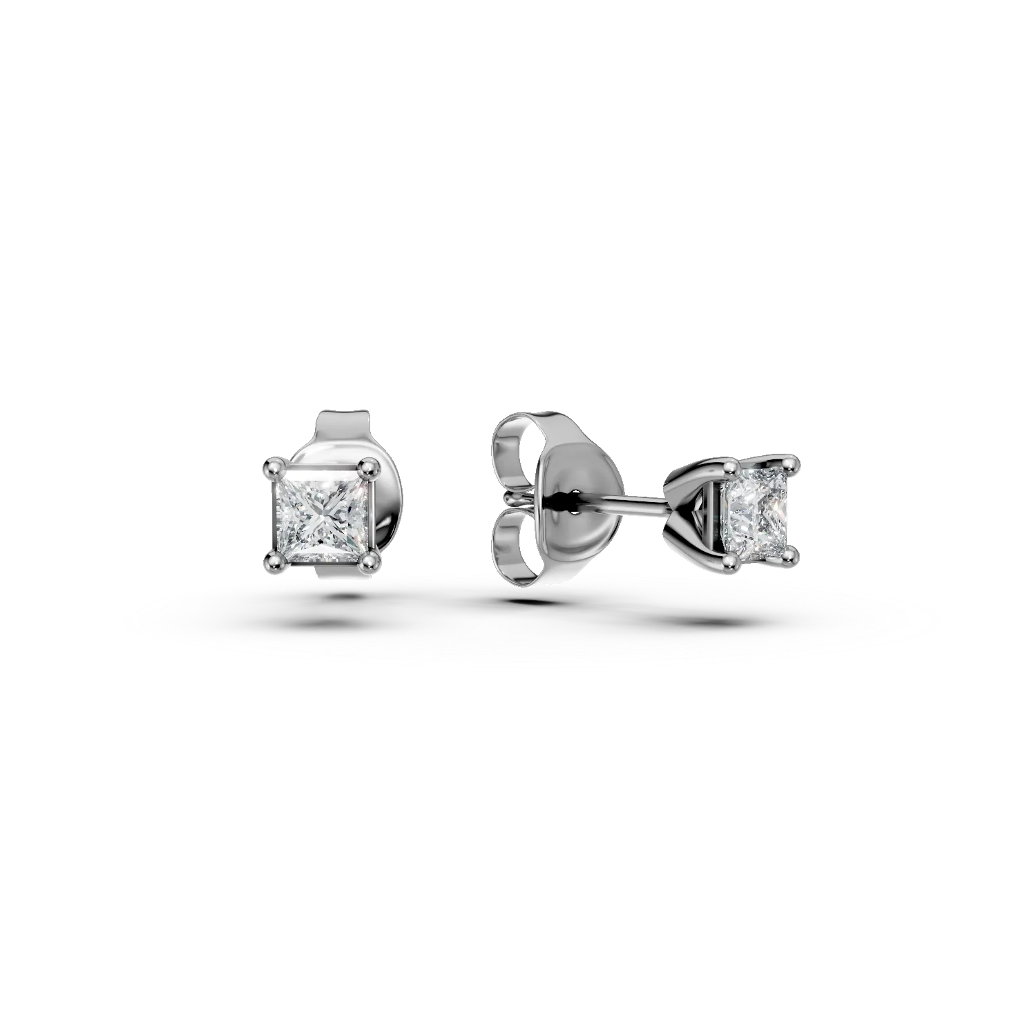 White gold stud earrings with 0.2ct diamonds