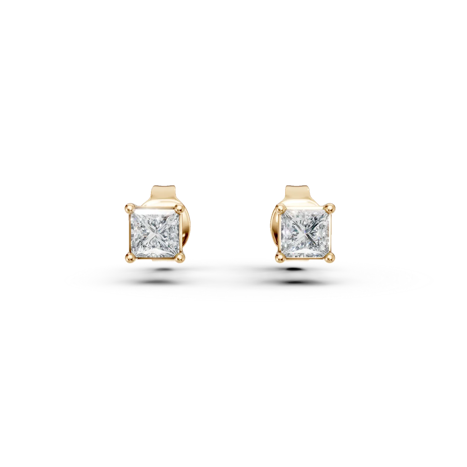 Yellow gold stud earrings with 0.3ct diamonds