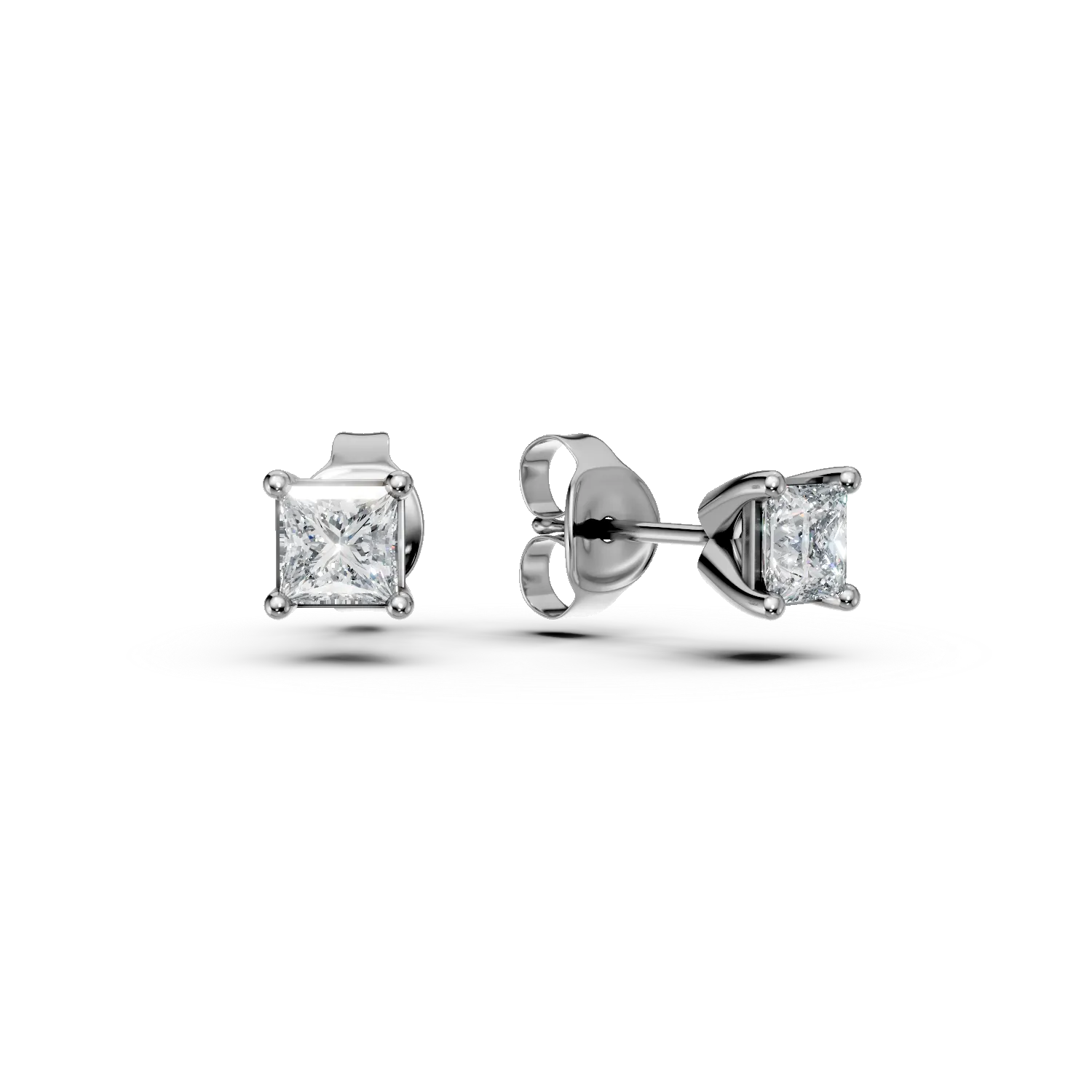 Fehér arany fülbevaló 0.4ct gyémánttal