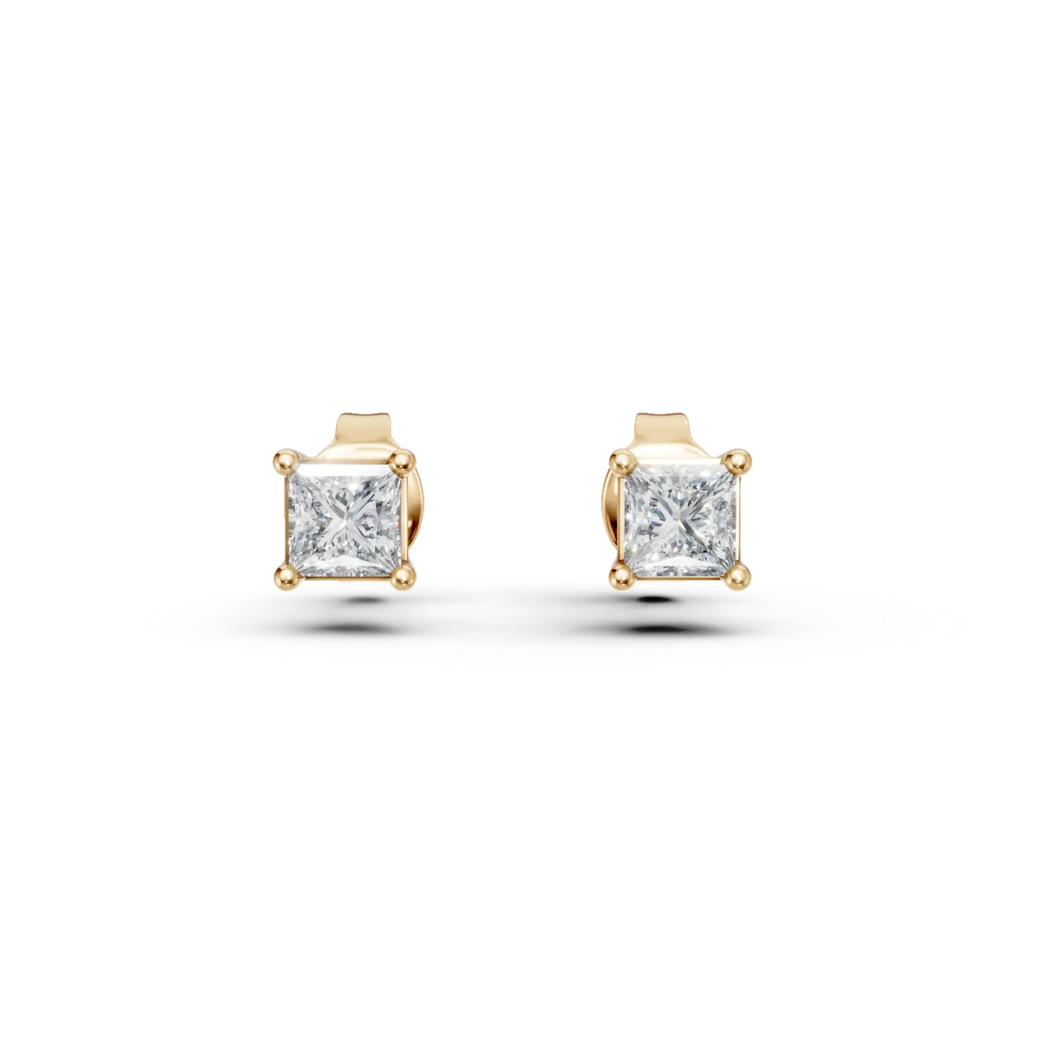 Yellow gold stud earrings with 0.4ct diamonds-191216