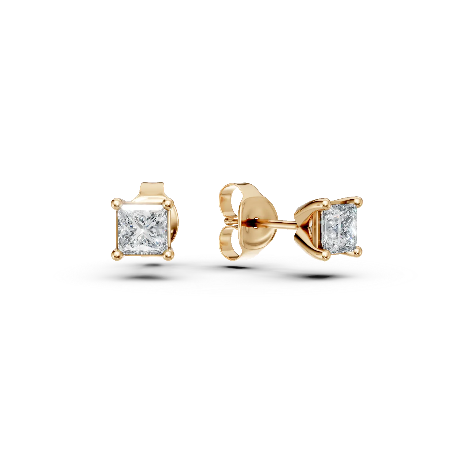 Yellow gold stud earrings with 0.4ct diamonds