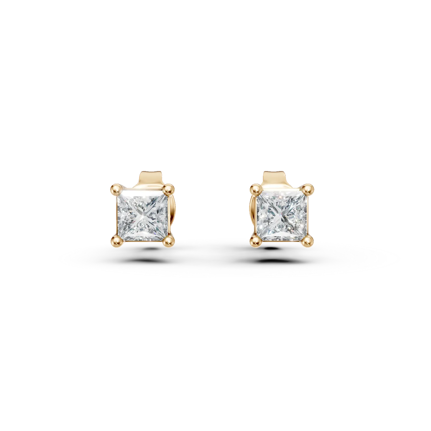 Yellow gold stud earrings with 0.5ct diamonds-191221