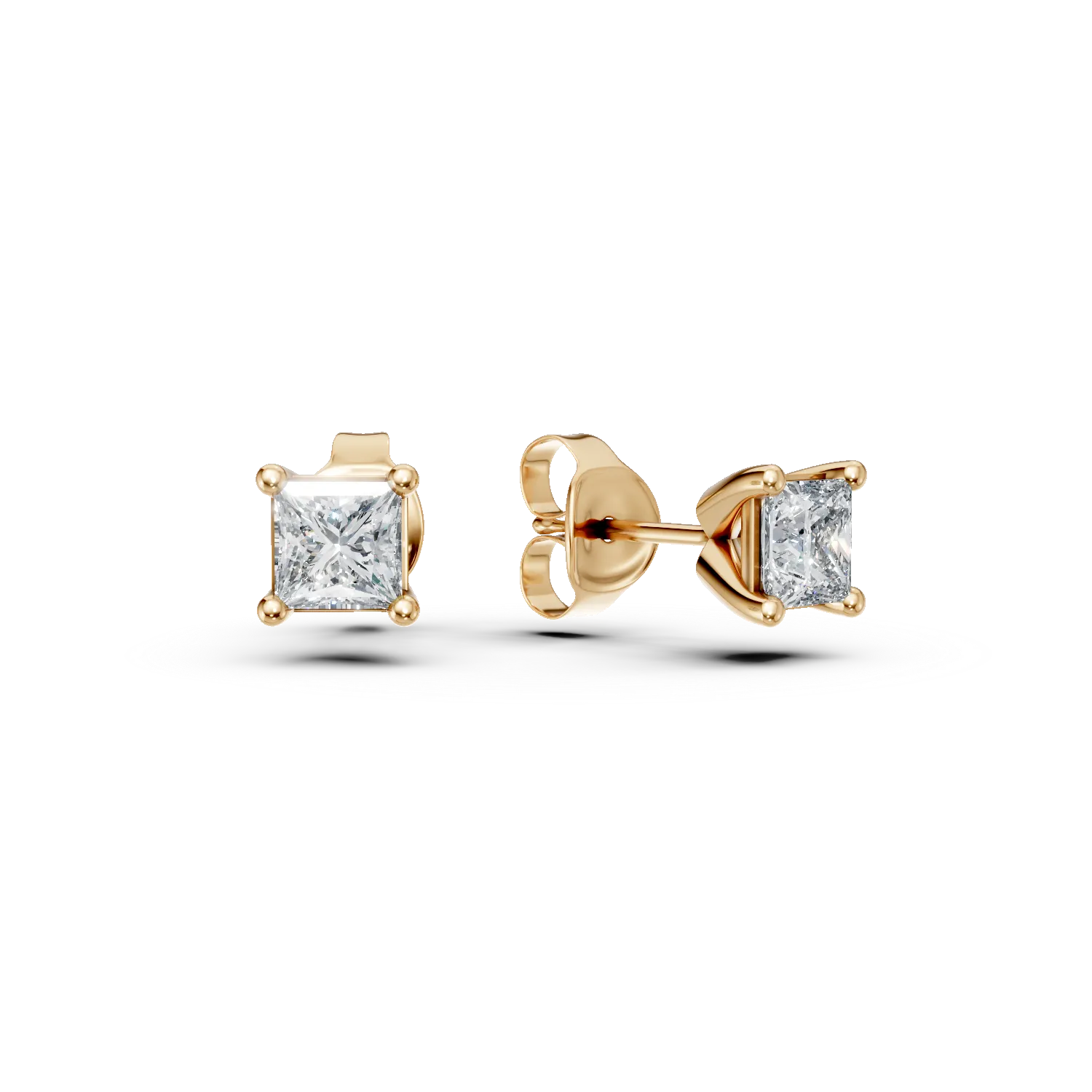 Yellow gold stud earrings with 0.5ct diamonds