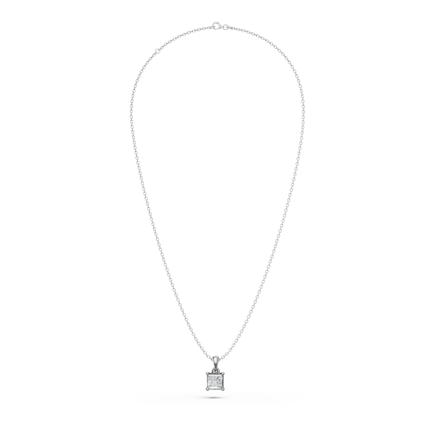 White gold pendant necklace with 0.3ct solitaire diamond