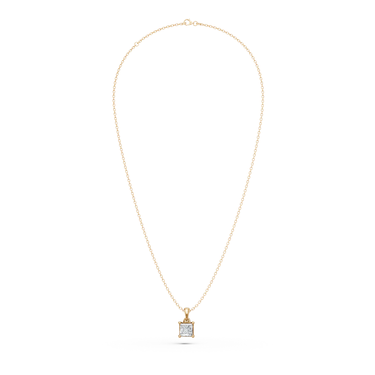 Yellow gold pendant necklace with 0.3ct solitaire diamond