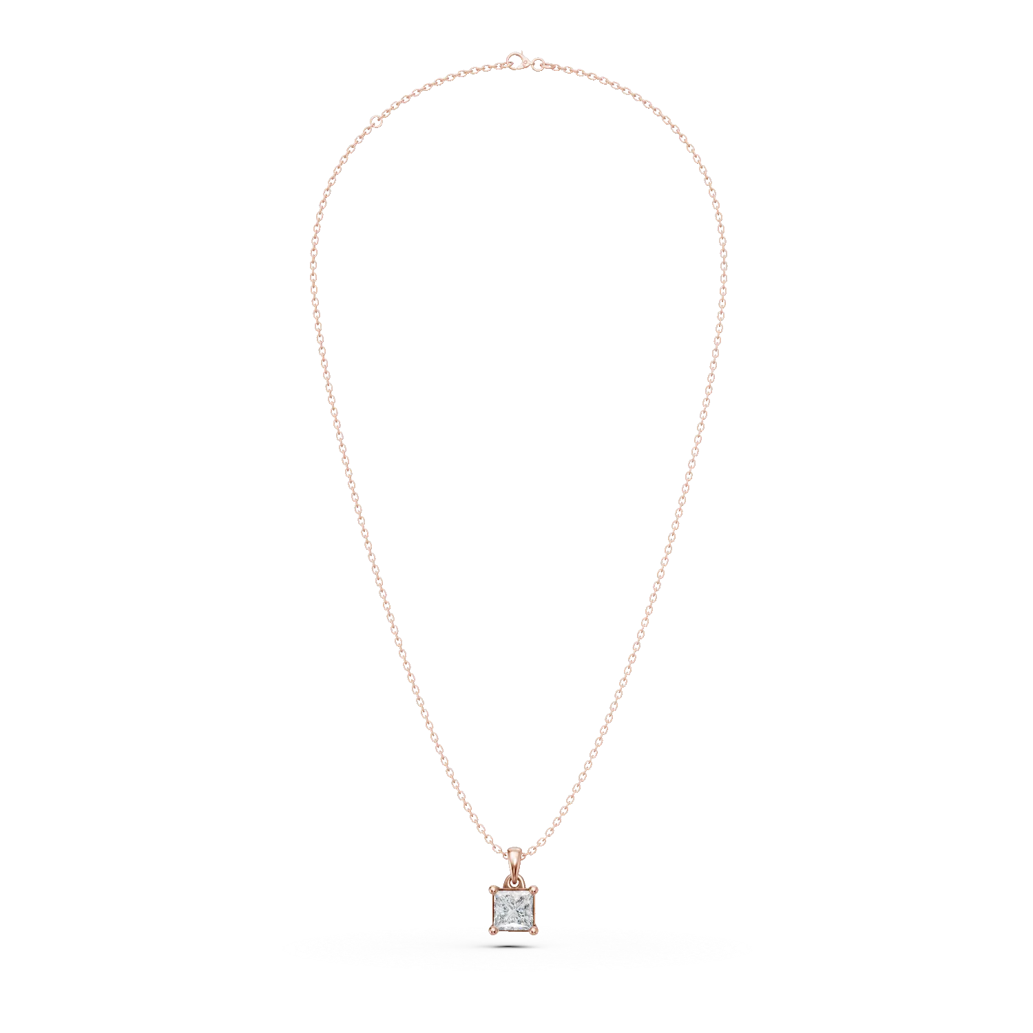 Rose gold pendant necklace with 0.4ct solitaire diamond