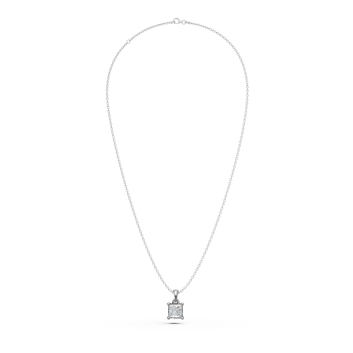 White gold pendant necklace with 0.4ct solitaire diamond