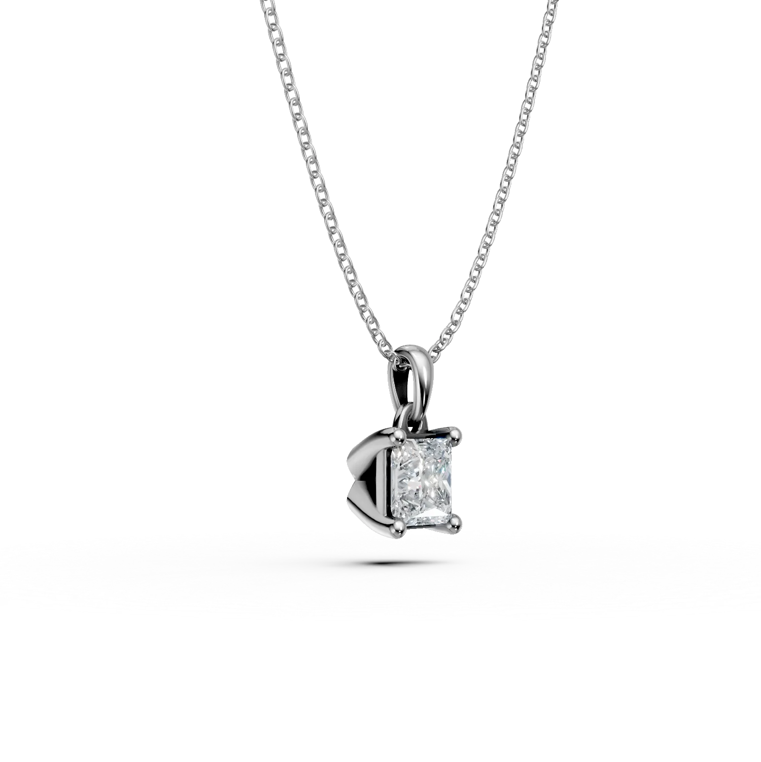 White gold pendant necklace with 0.4ct solitaire diamond
