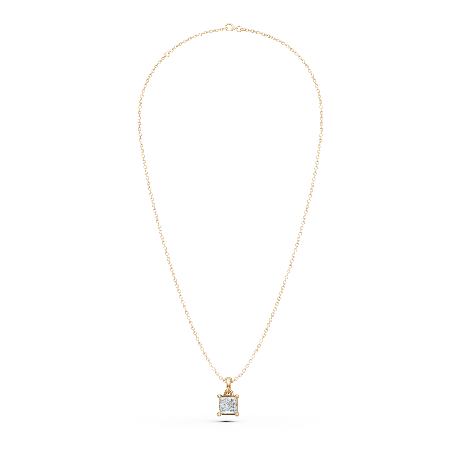 Yellow gold pendant necklace with 0.4ct solitaire diamond