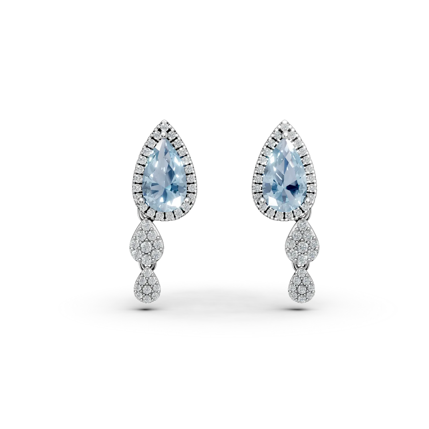 White gold geometric earrings with 2.8ct blue topazes and 0.6ct diamonds-191281