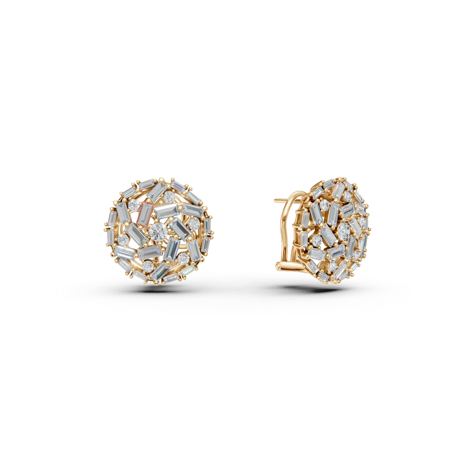 Cercei on ear din aur galben cu diamante de 1.4ct