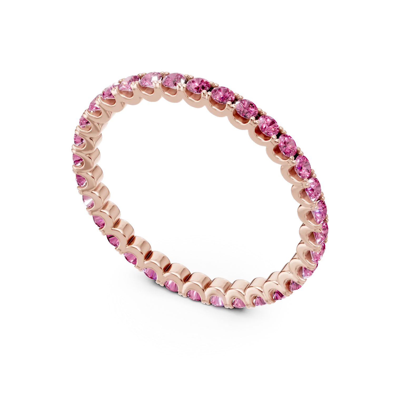 Rose gold eternity ring with 0.6ct rubies