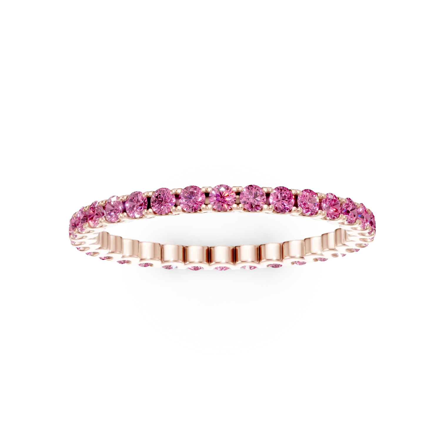 Rose gold eternity ring with 0.6ct rubies