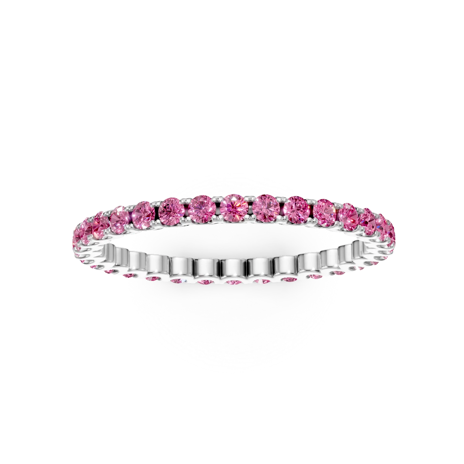 Inel eternity din aur alb cu rubine de 0.7ct