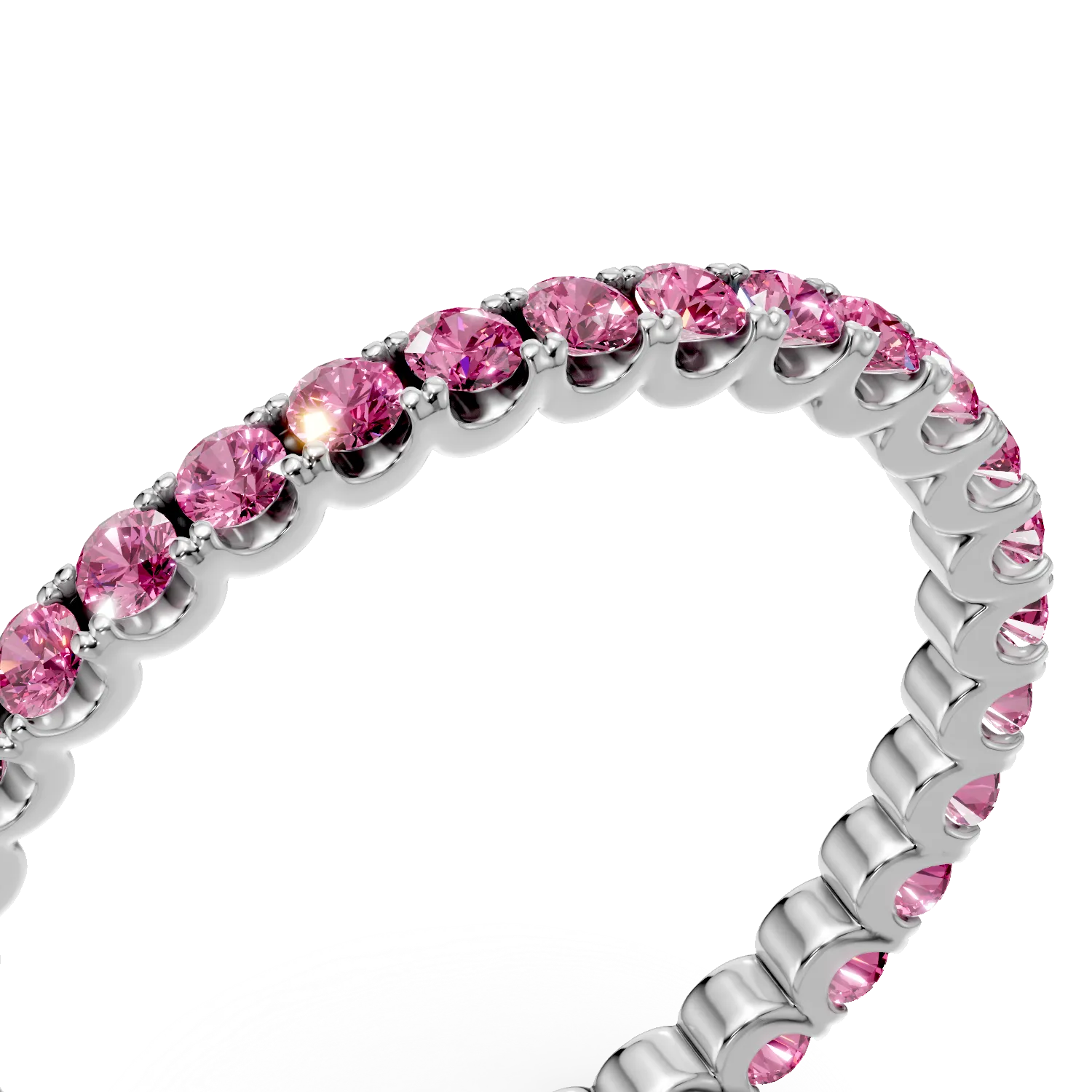 Inel eternity din aur alb cu rubine de 0.7ct