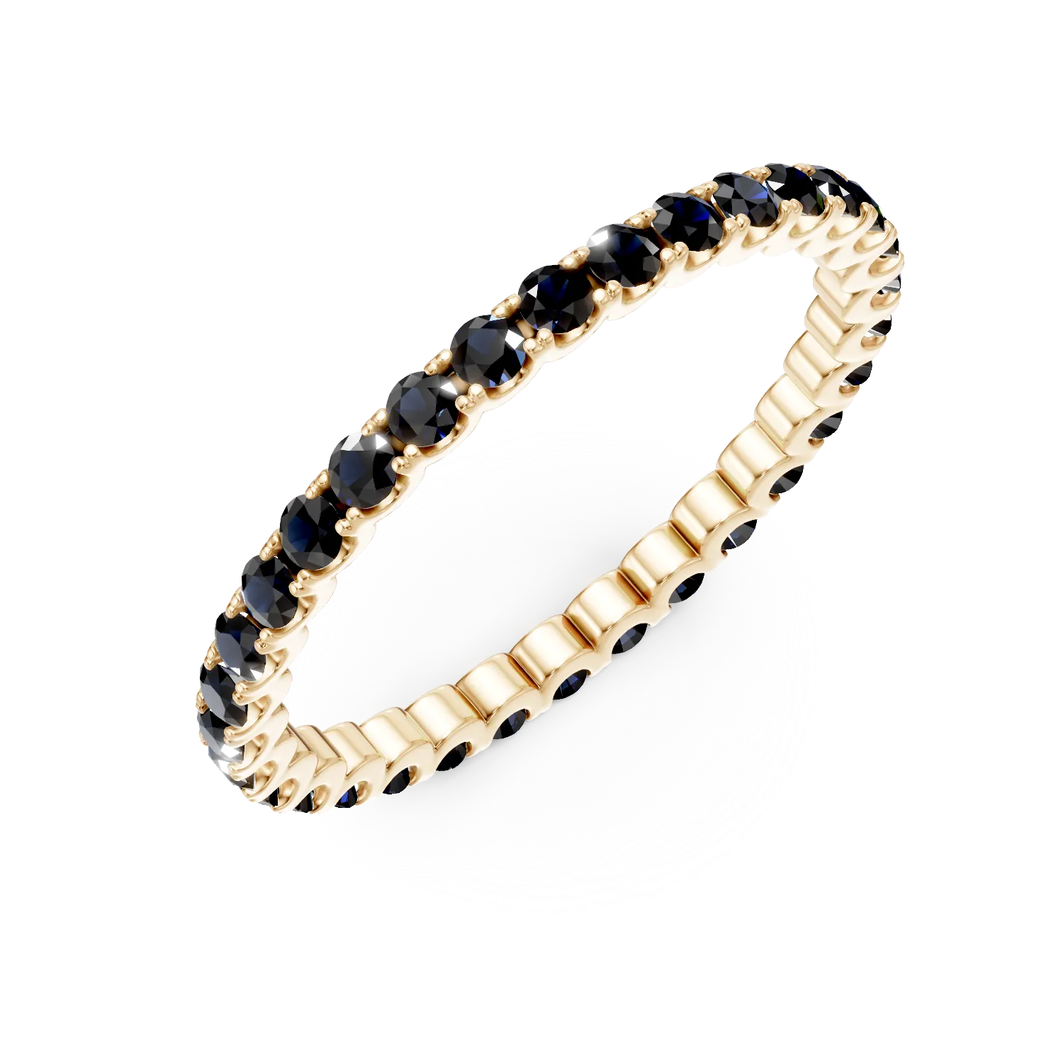 Inel eternity din aur galben cu safire de 0.5ct