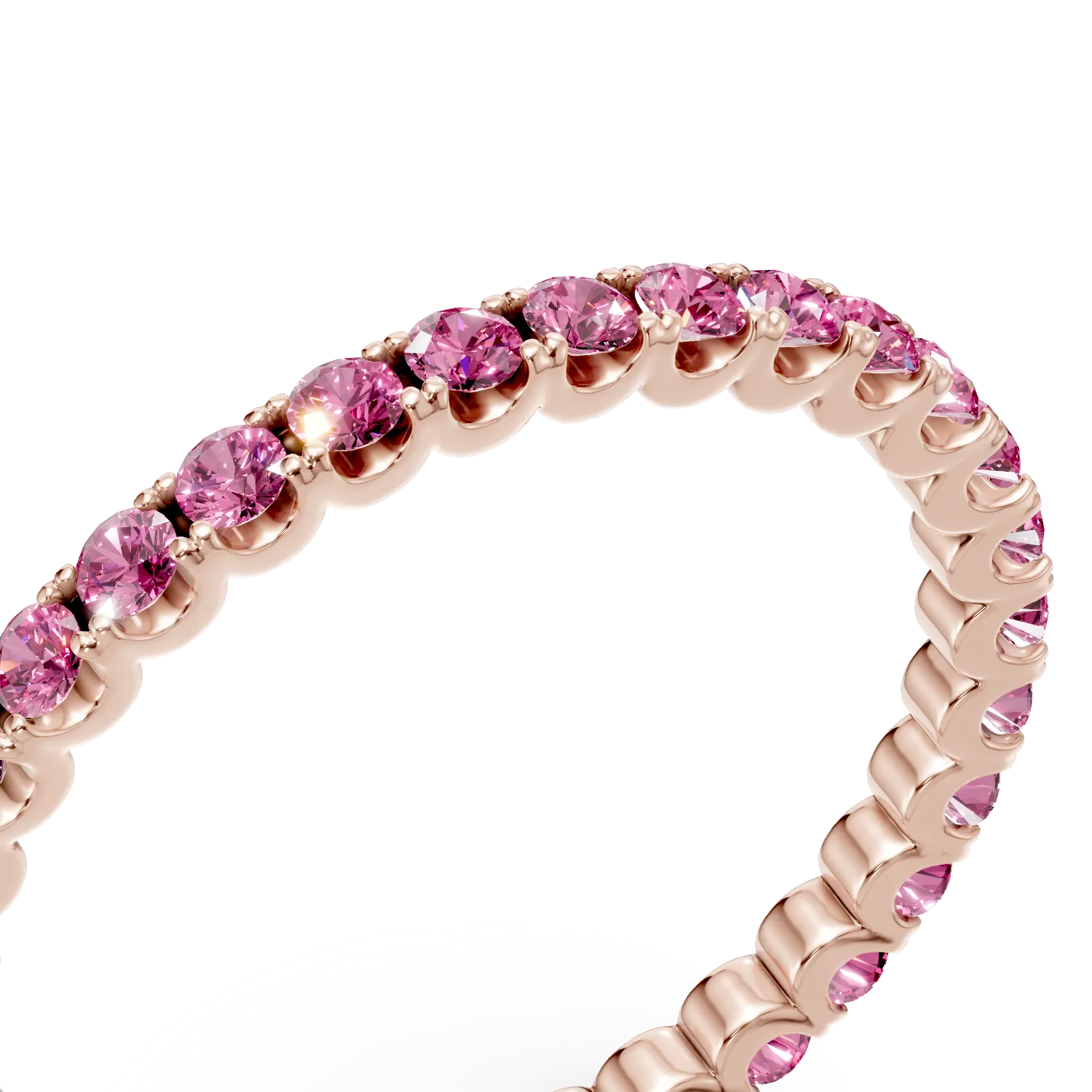 Pierścionek wieczności z różowego złota z rubinami o masie 0.8ct