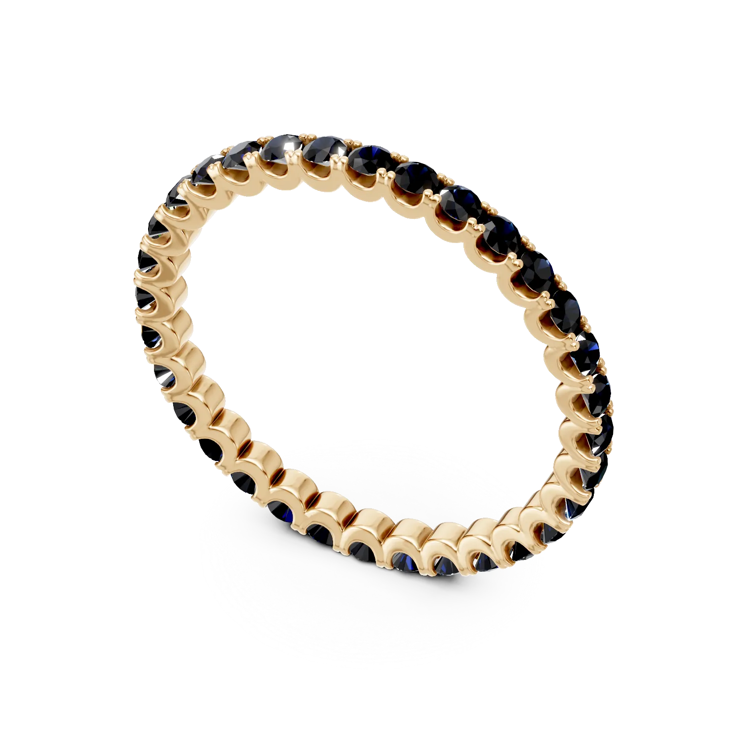 Yellow gold eternity ring with 0.8ct sapphires