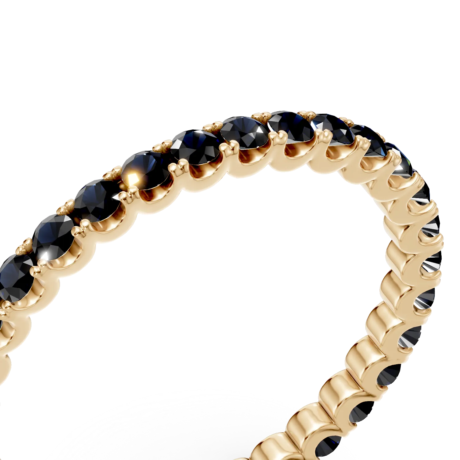 Yellow gold eternity ring with 0.8ct sapphires