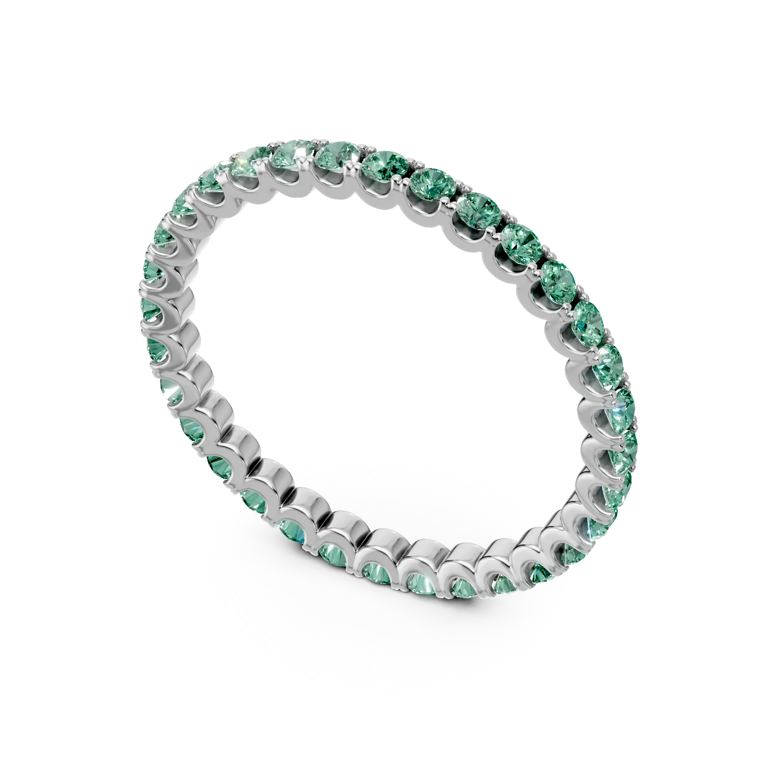 White gold eternity ring with 0.5ct emeralds