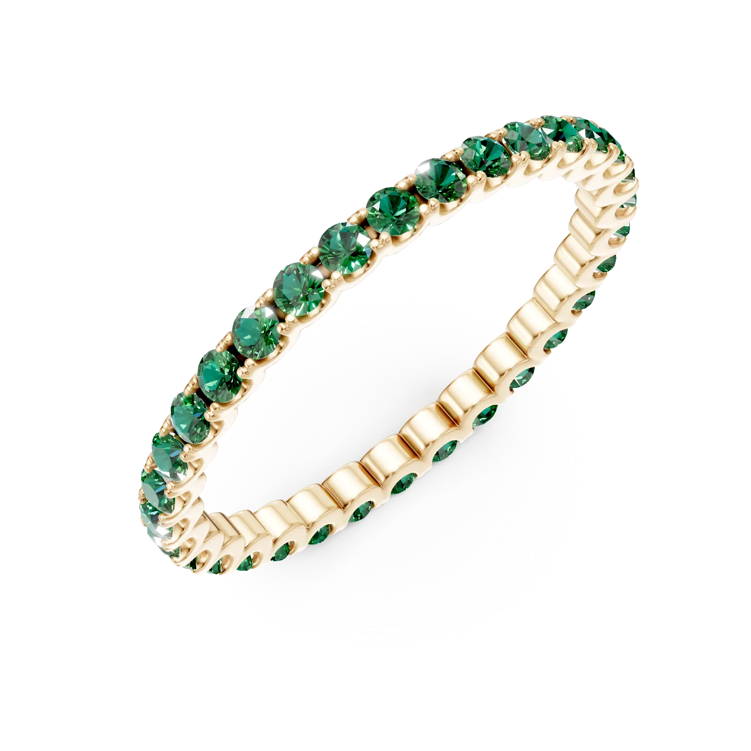 Pierścionek wieczności z żółtego złota z 0.6ct szmaragdami-191399