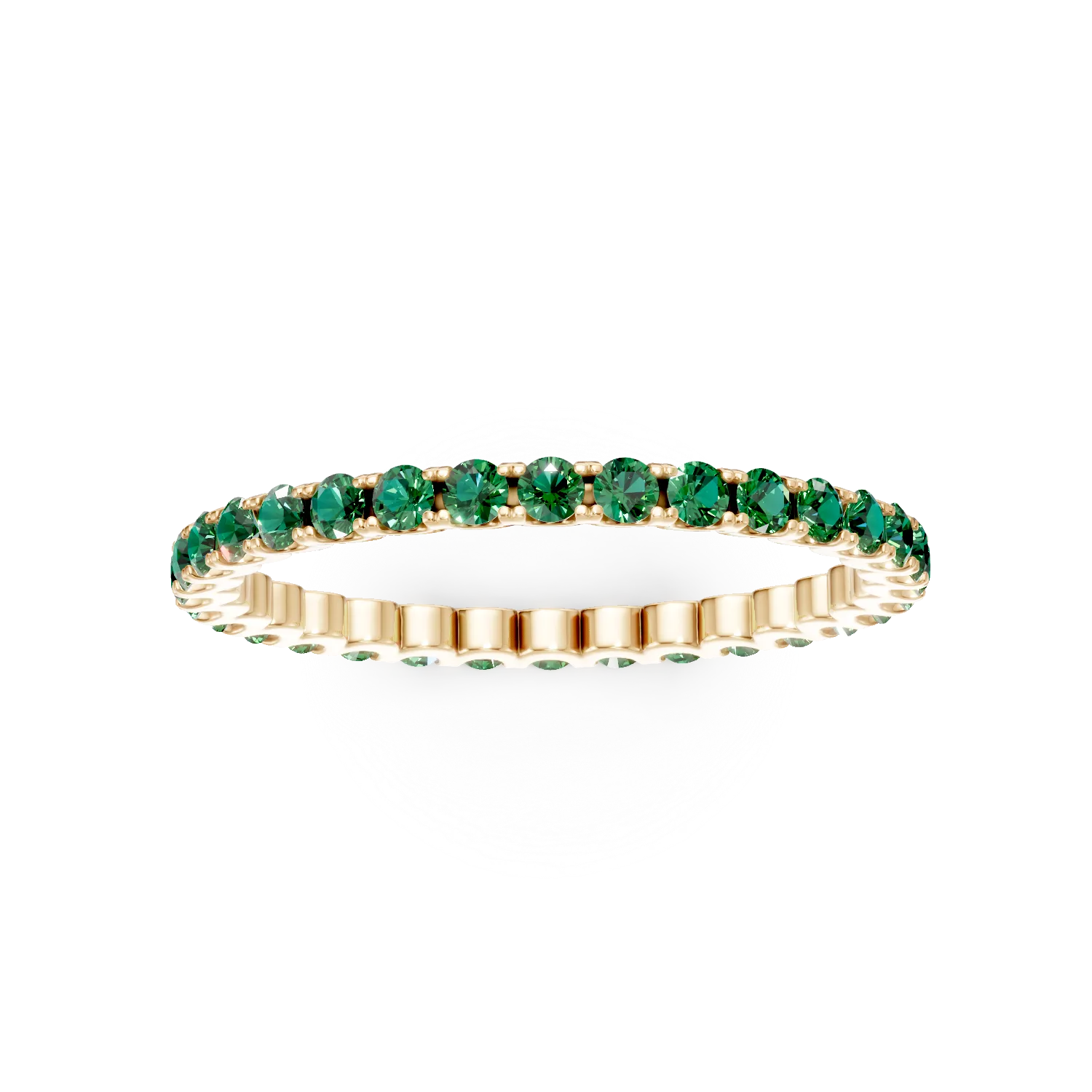 Yellow gold eternity ring with 0.6ct emeralds