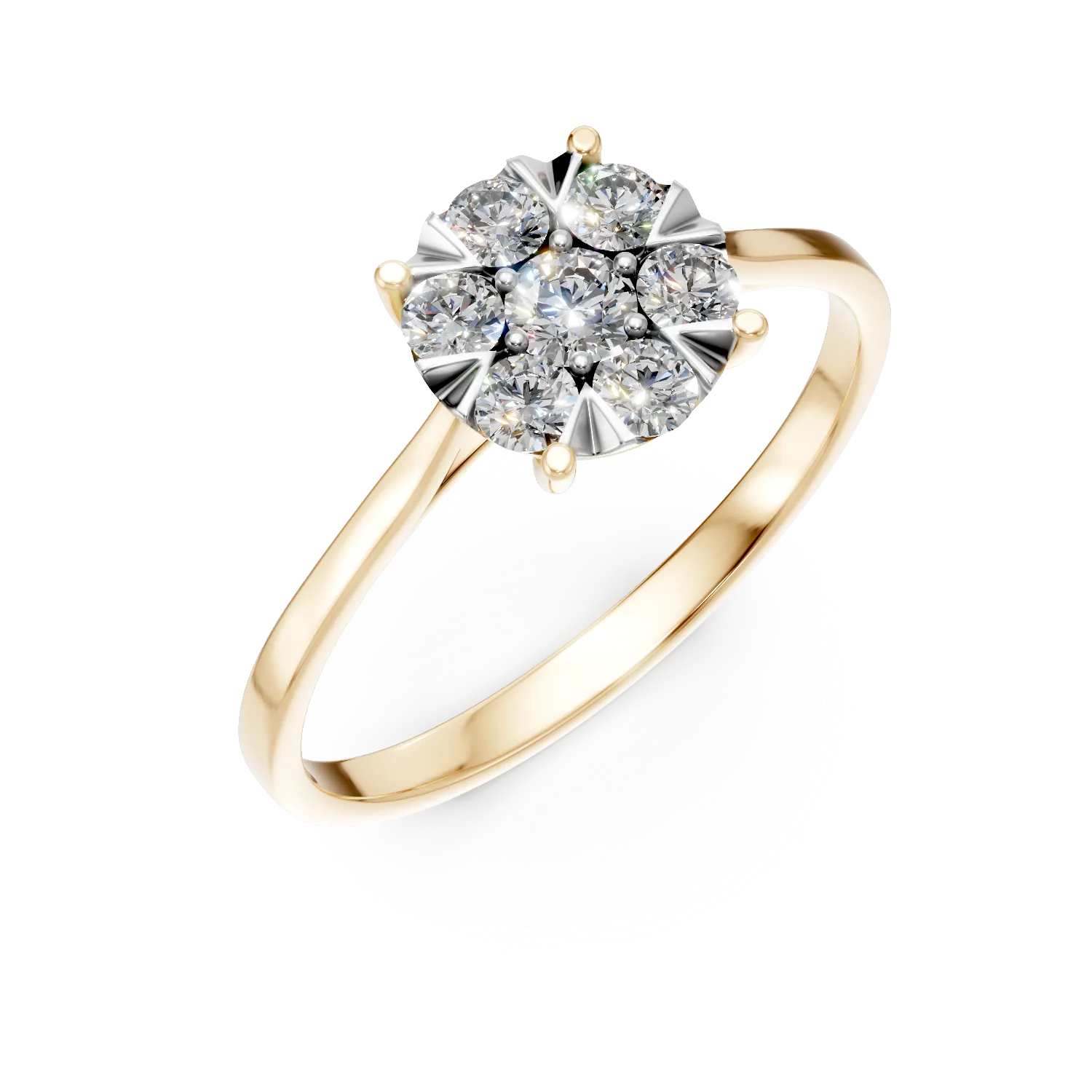 Yellow gold engagement ring with 0.6ct diamonds-191756