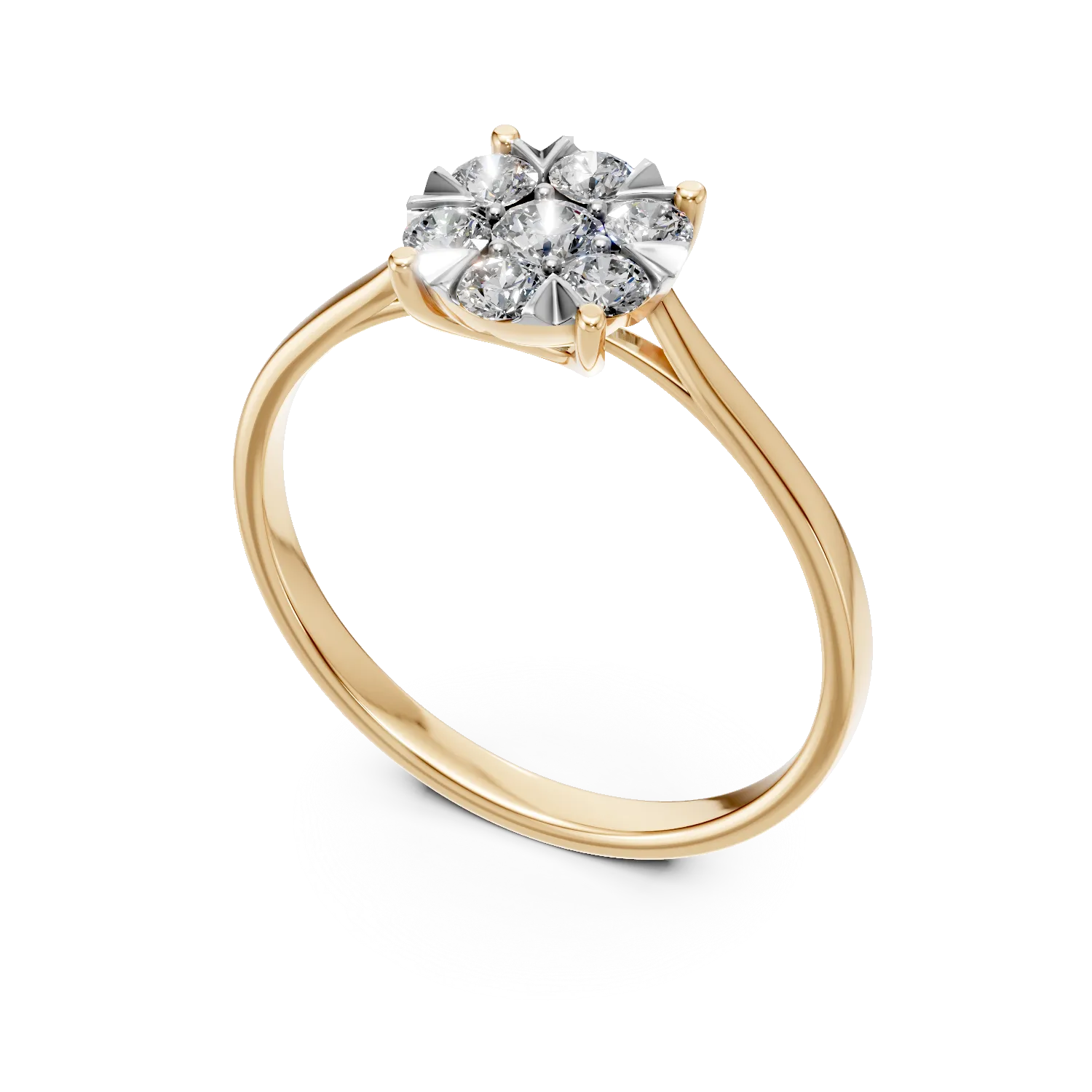 Yellow gold engagement ring with 0.6ct diamonds