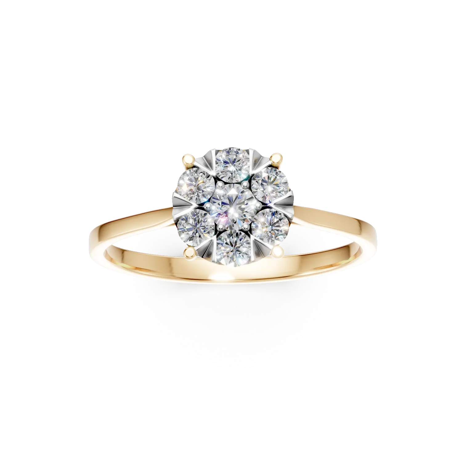 Yellow gold engagement ring with 0.6ct diamonds