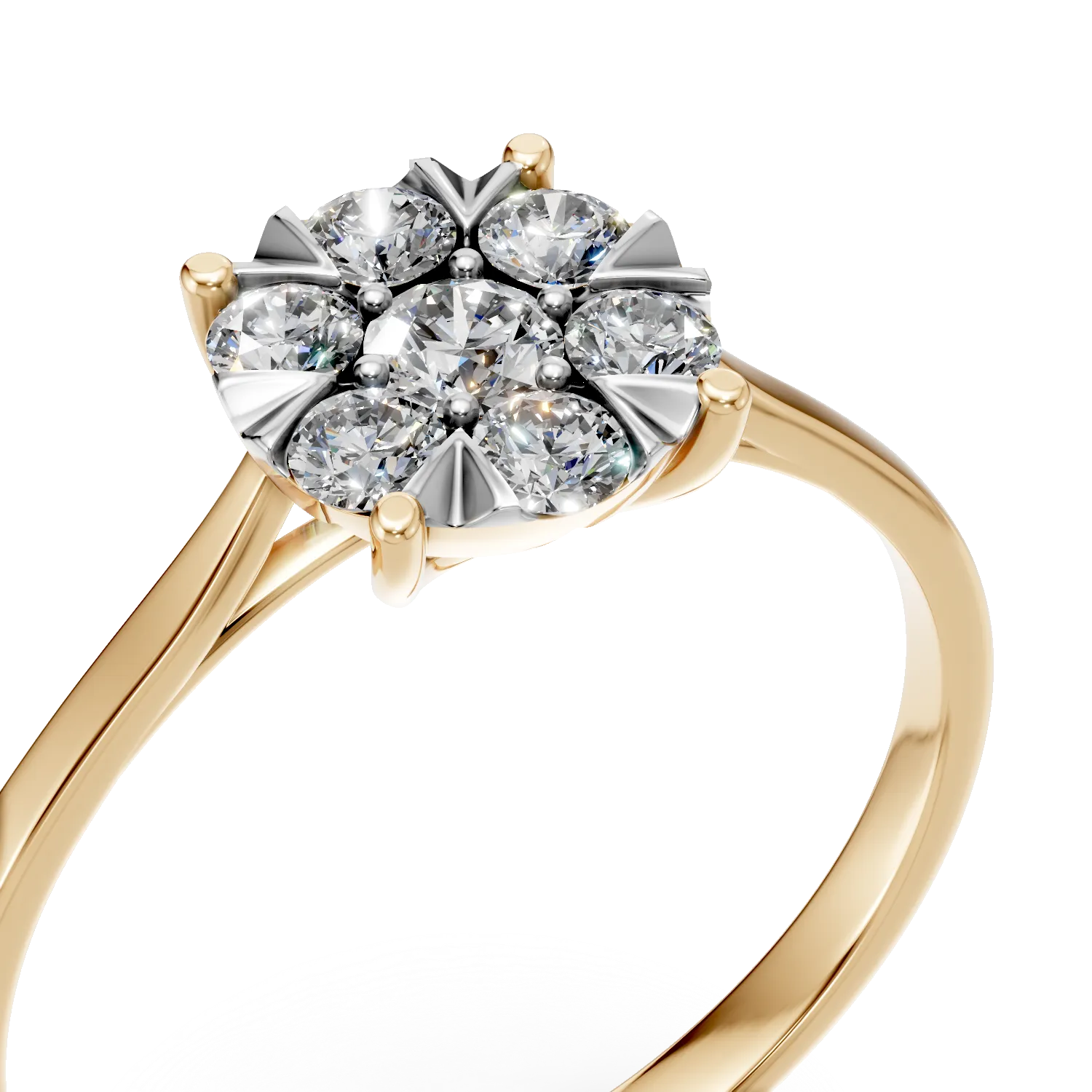 Yellow gold engagement ring with 0.6ct diamonds