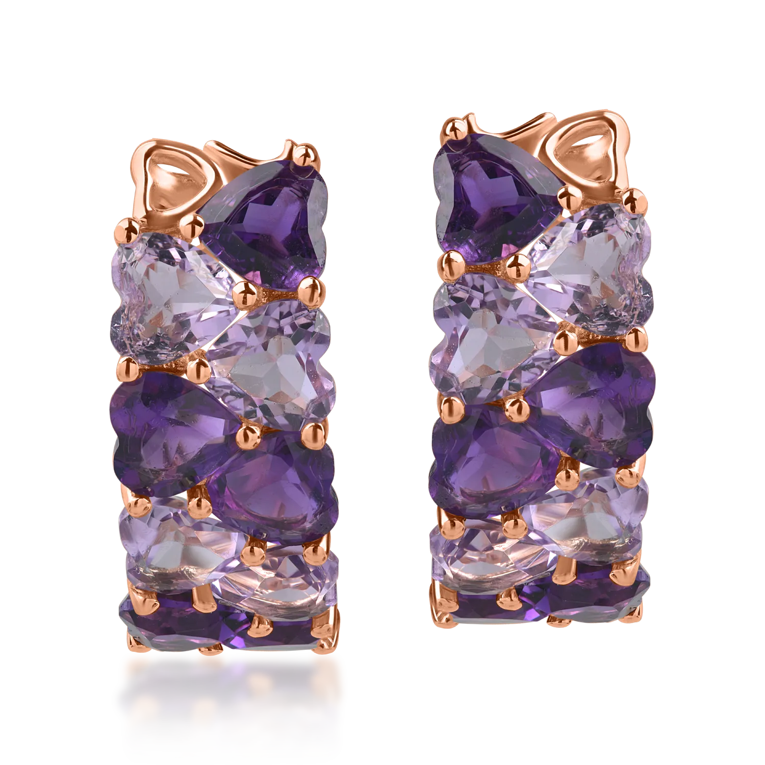Cercei din aur roz cu ametiste de 4.3ct