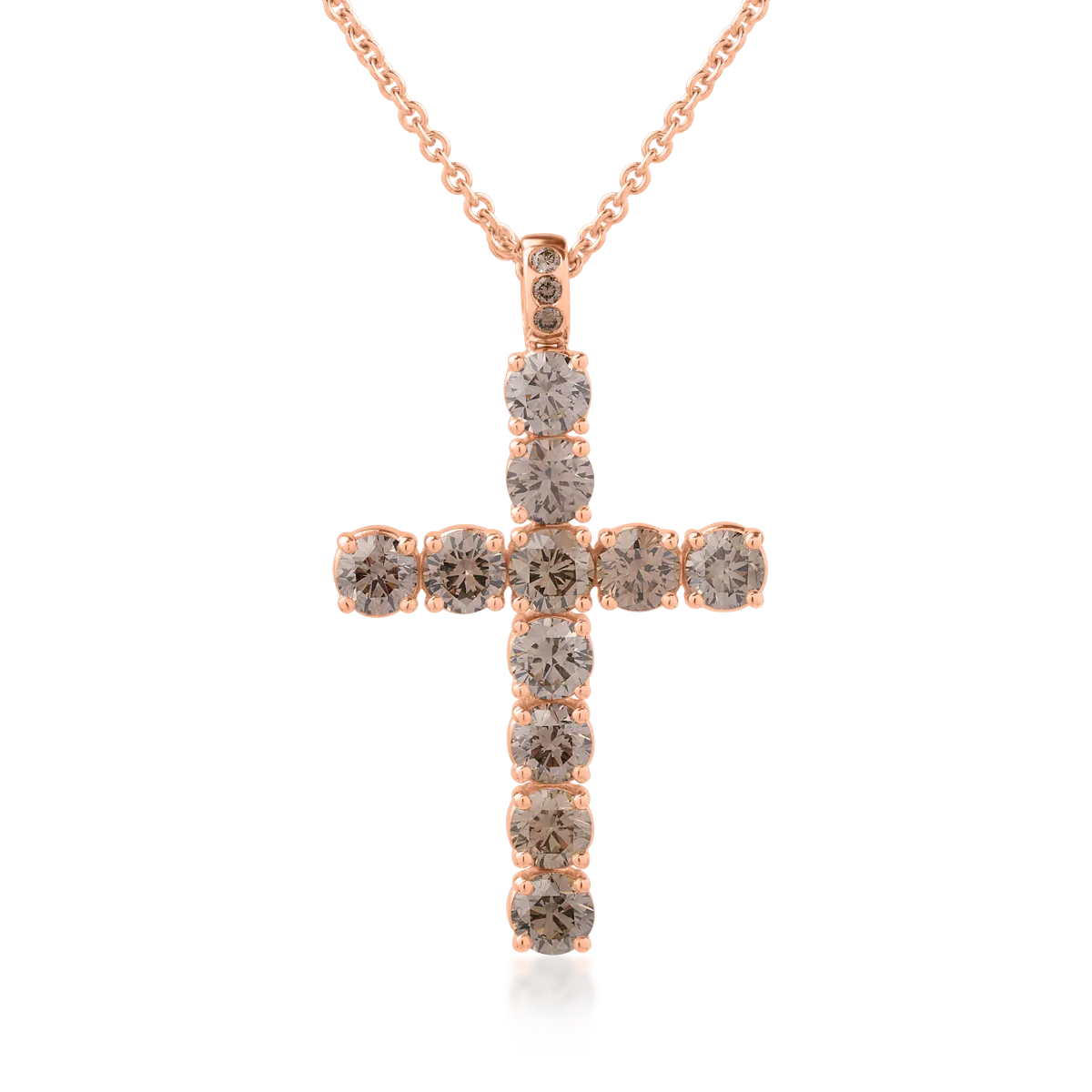 Верижка от розово злато с висулка с kафяви диаманти 5.2ct-192020