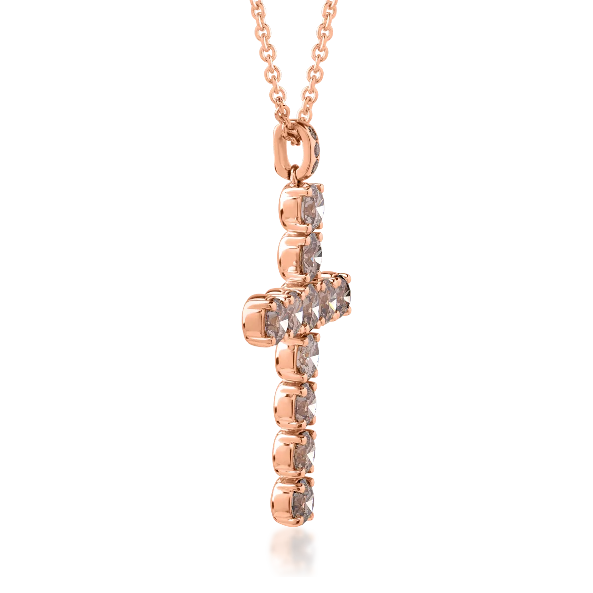 Верижка от розово злато с висулка с kафяви диаманти 5.2ct