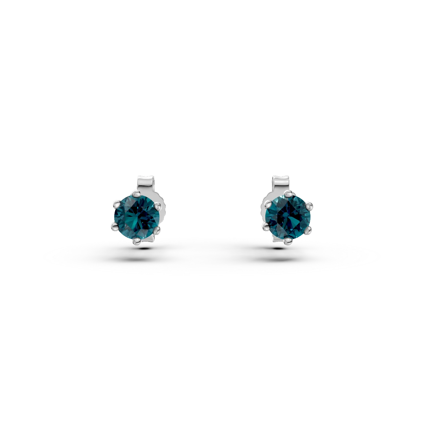 Fehérarany bedugós fülbevalók 0.5ct kék gyémántokkal
