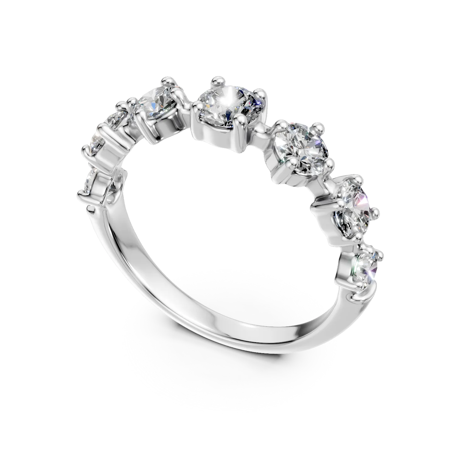 White gold half eternity ring with 0.9ct lab grown diamonds