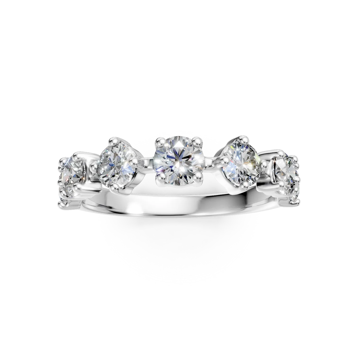 White gold half eternity ring with 0.9ct lab grown diamonds