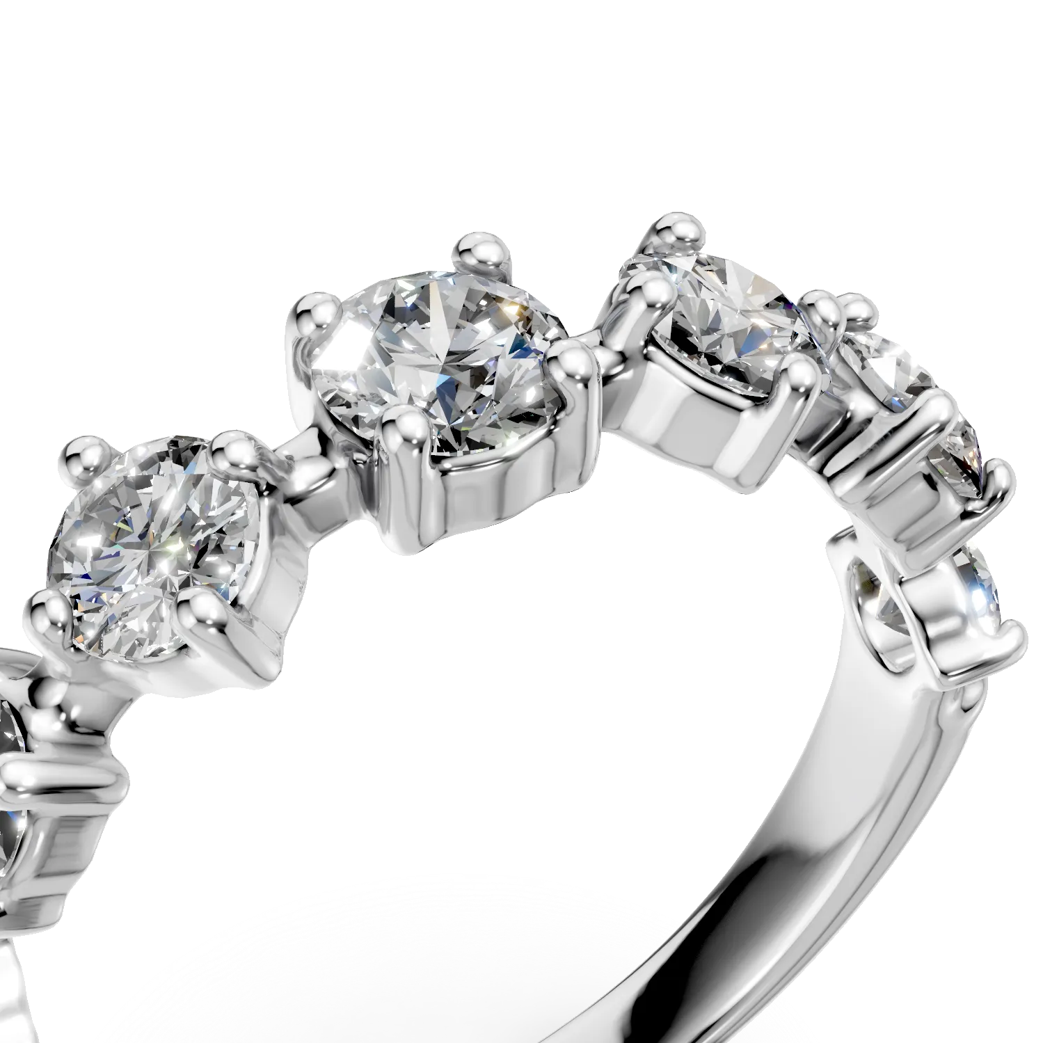 White gold half eternity ring with 0.9ct lab grown diamonds
