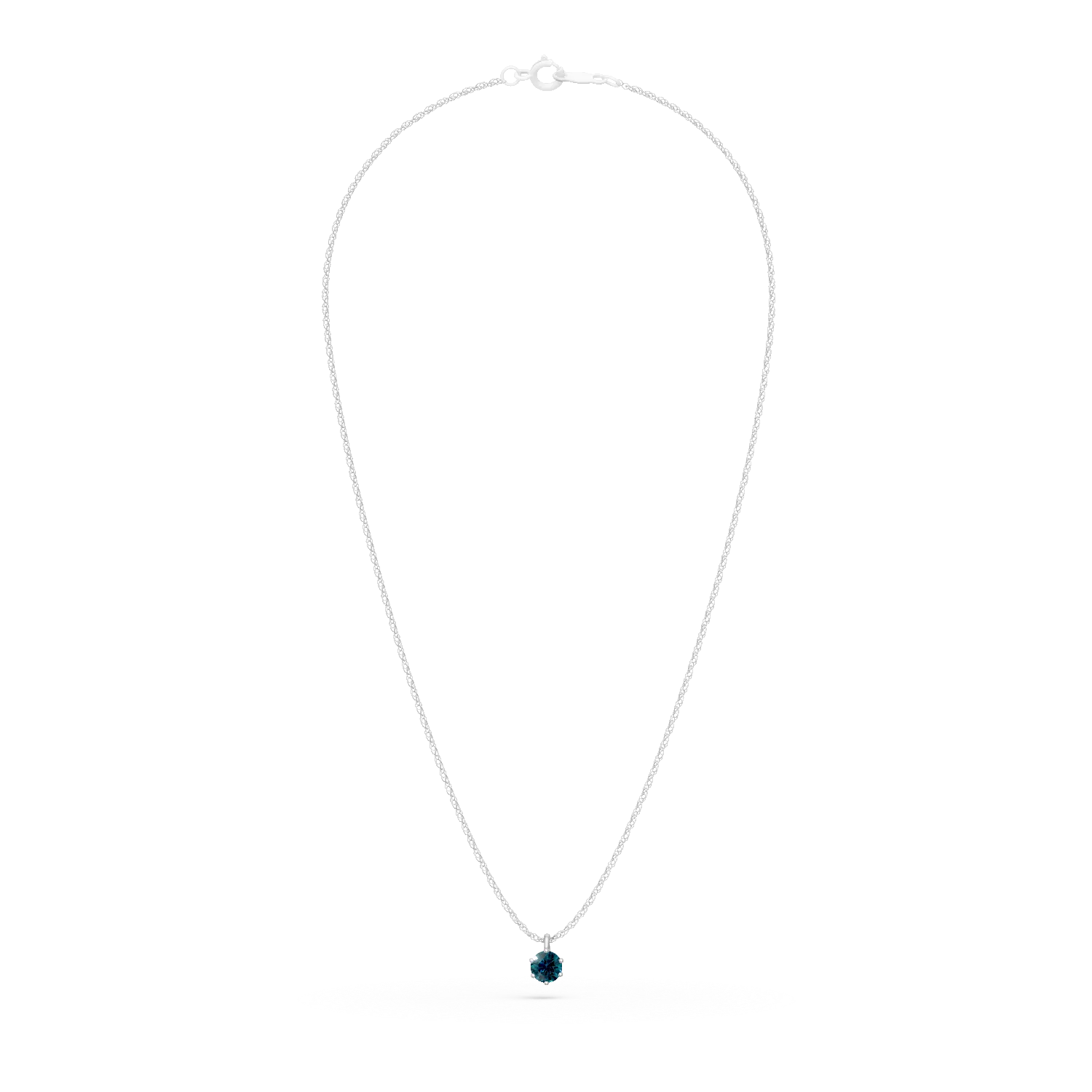 White gold pendant necklace with 0.3ct blue diamonds