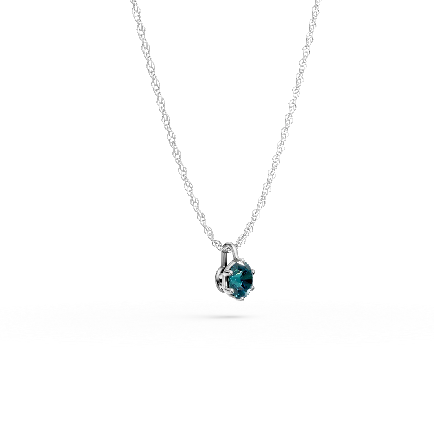 White gold pendant necklace with 0.3ct blue diamonds