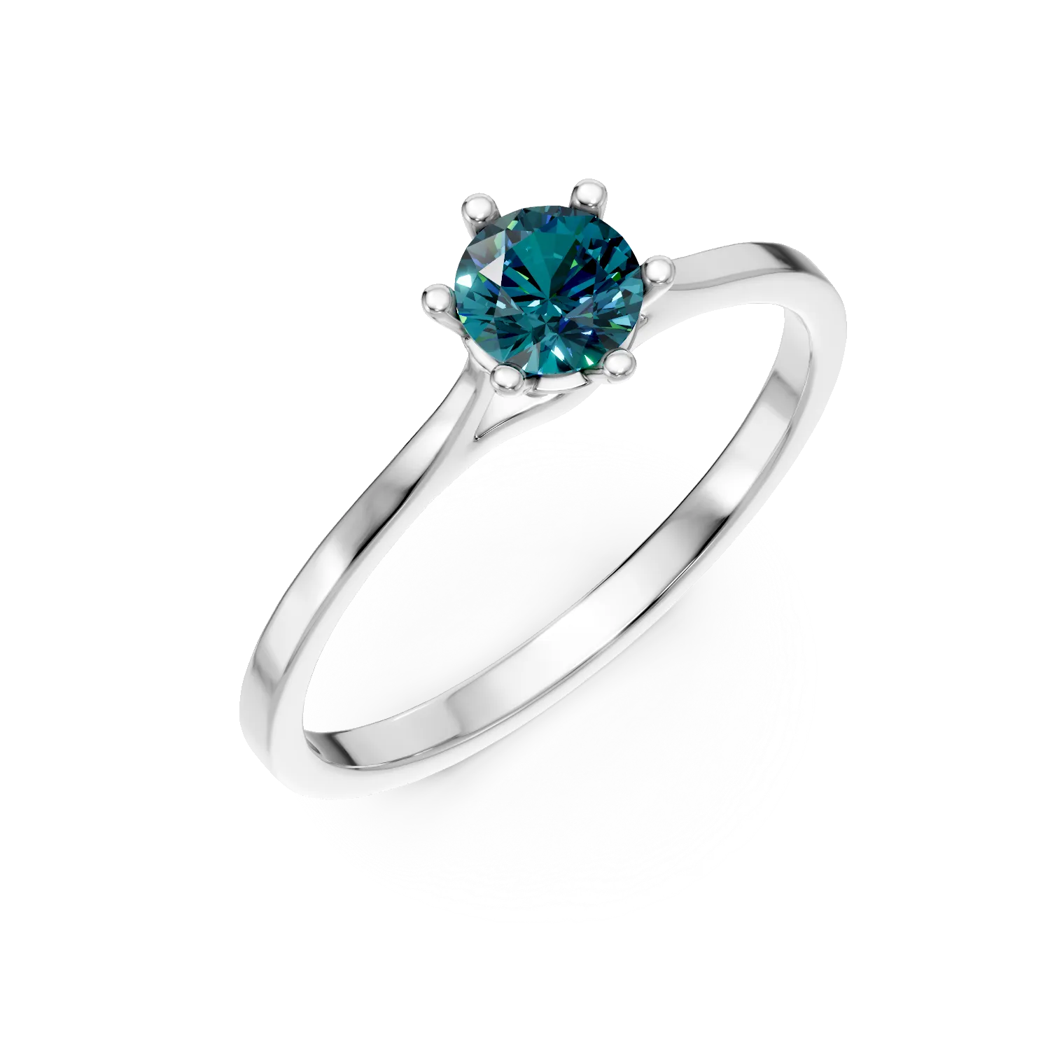 White gold engagement ring with 0.2ct blue diamonds-192088