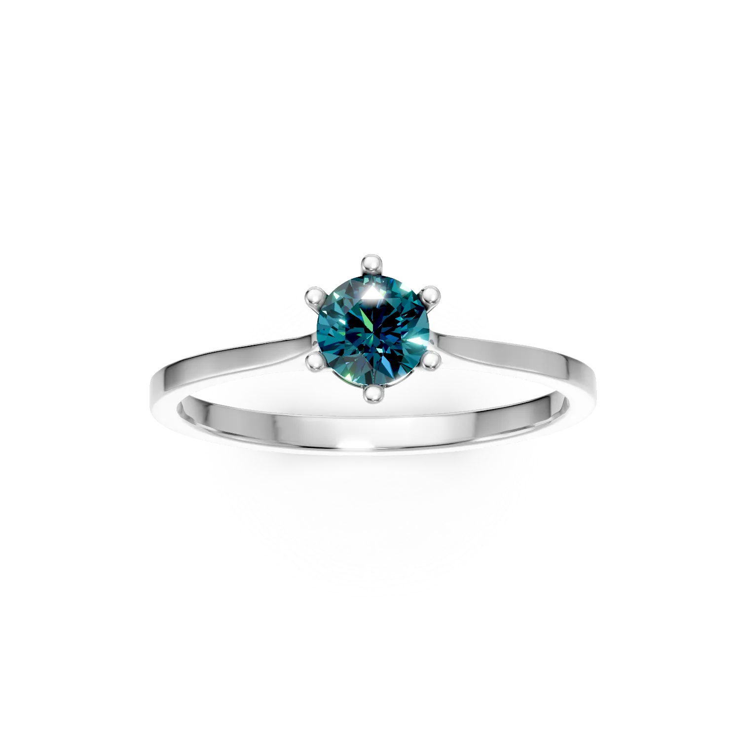 White gold engagement ring with 0.2ct blue diamonds