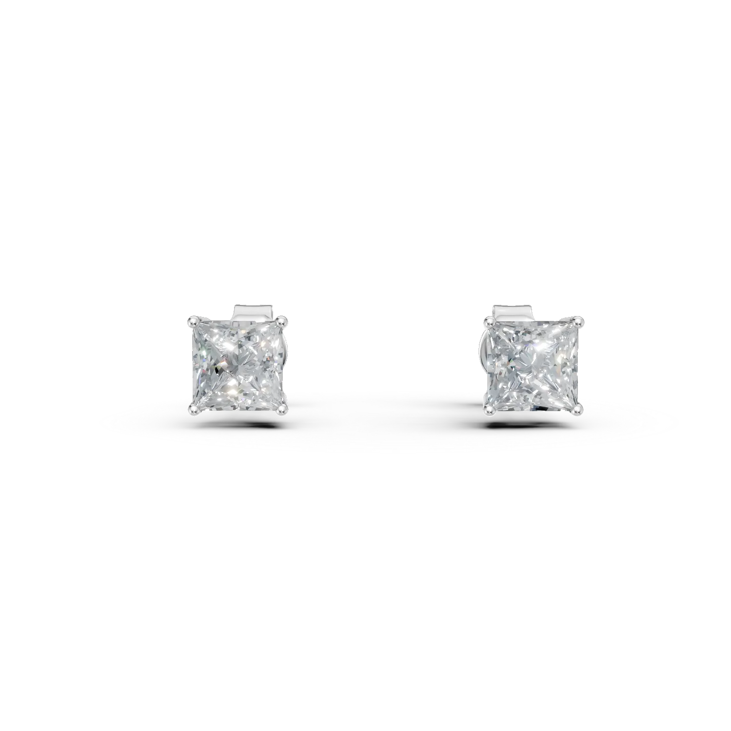 White gold earrings with 3ct solitaire lab grown diamonds-192091