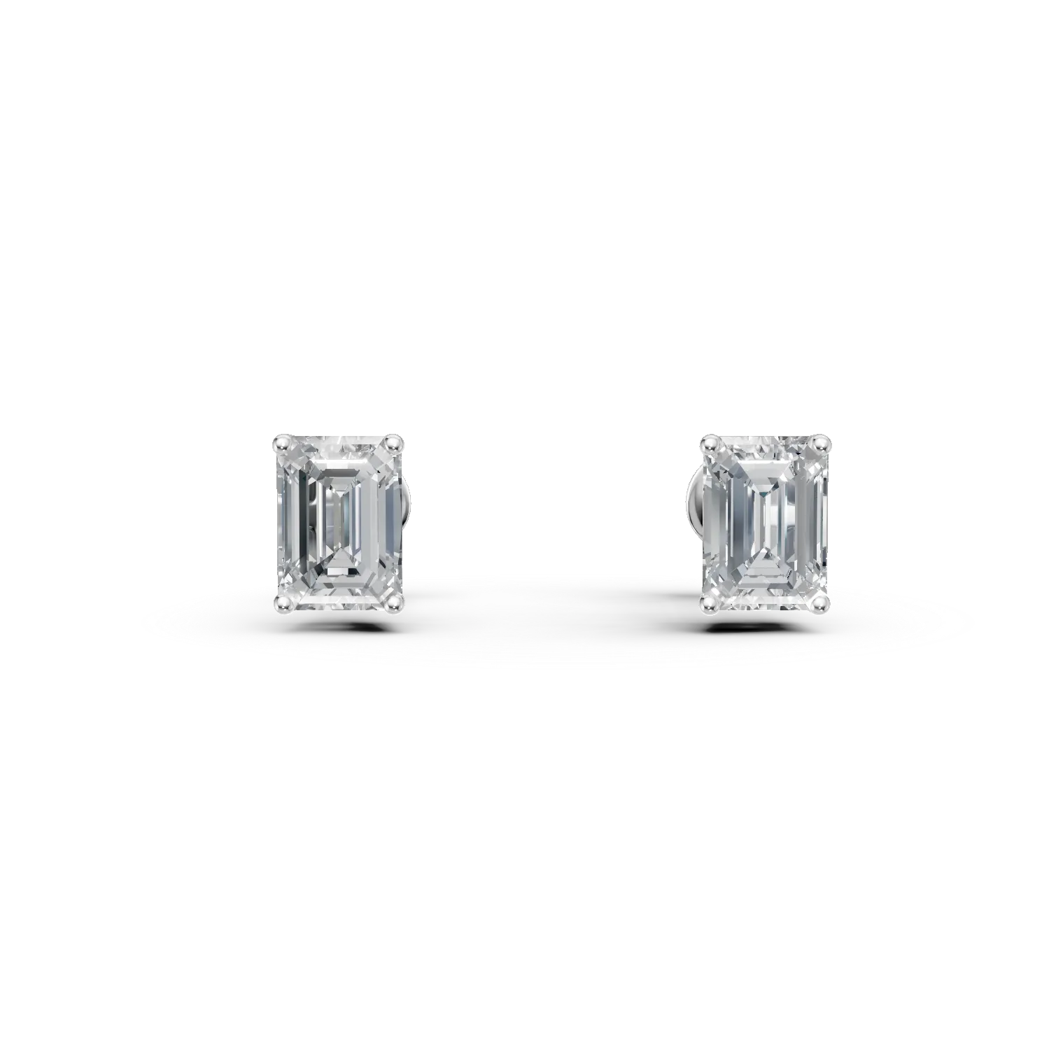 White gold earrings with 3ct solitaire lab grown diamonds