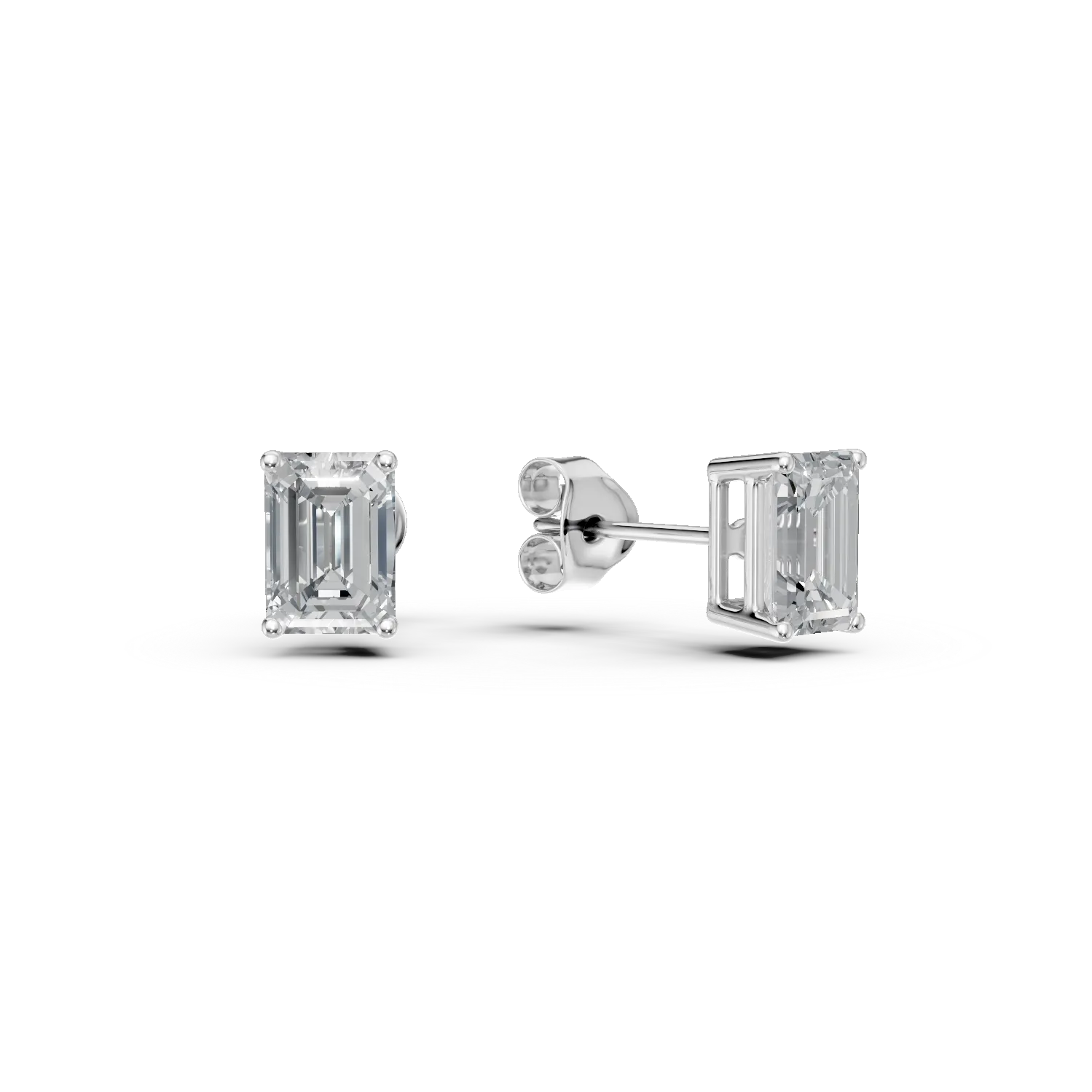 White gold earrings with 3ct solitaire lab grown diamonds