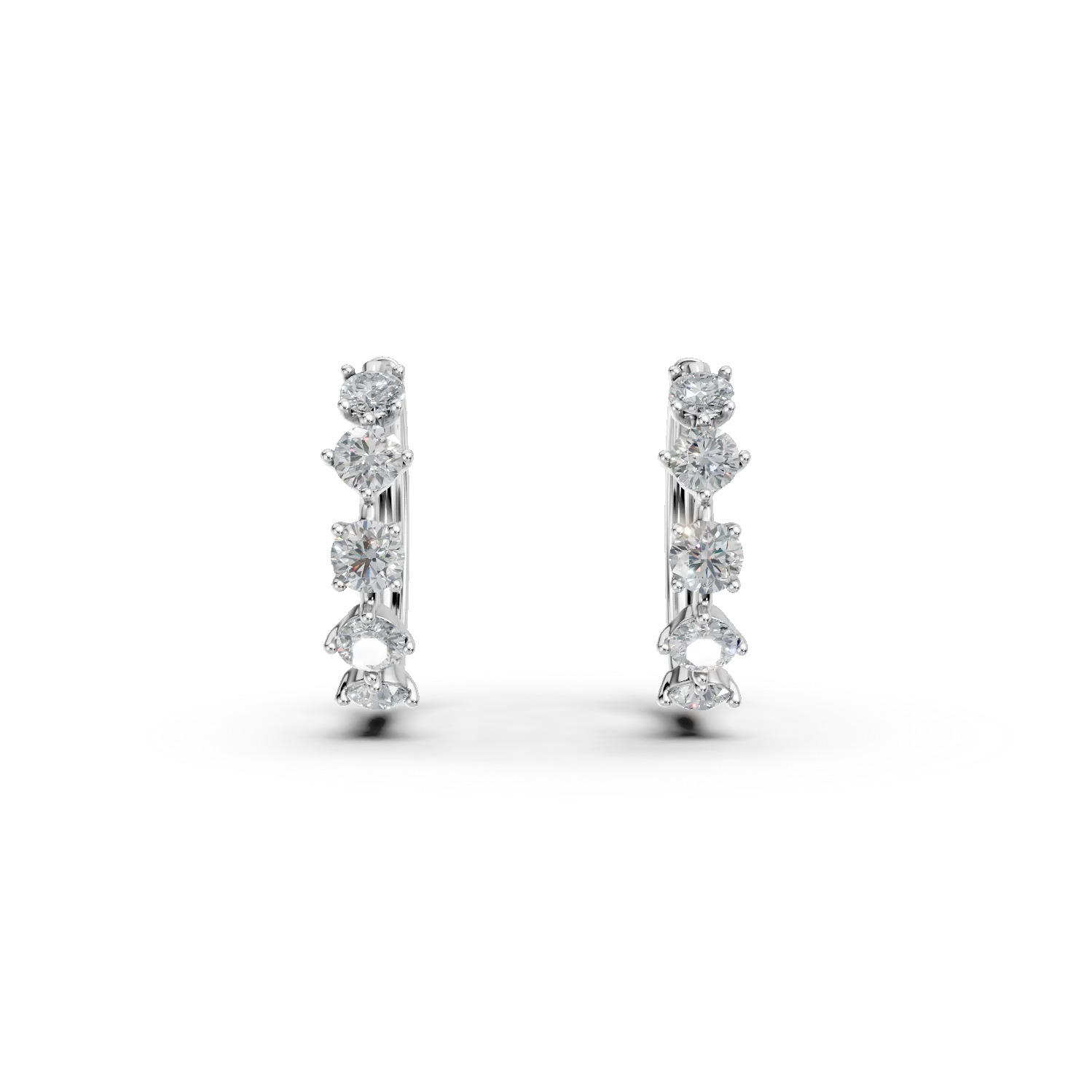 White gold hoop earrings with 1.4ct lab grown diamonds-192093