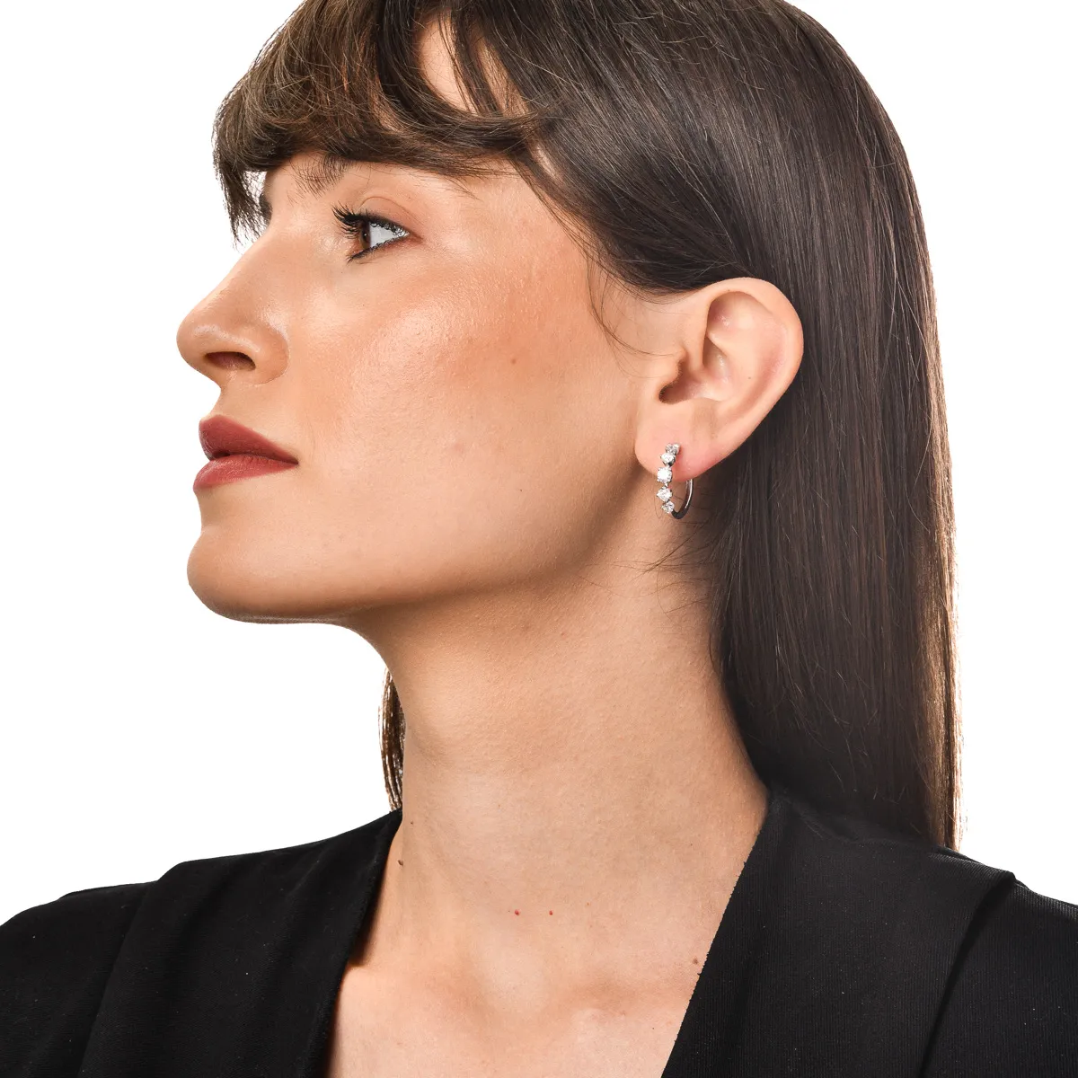 Fehérarany karika fülbevalók 1.4ct laborban növesztett gyémántokkal