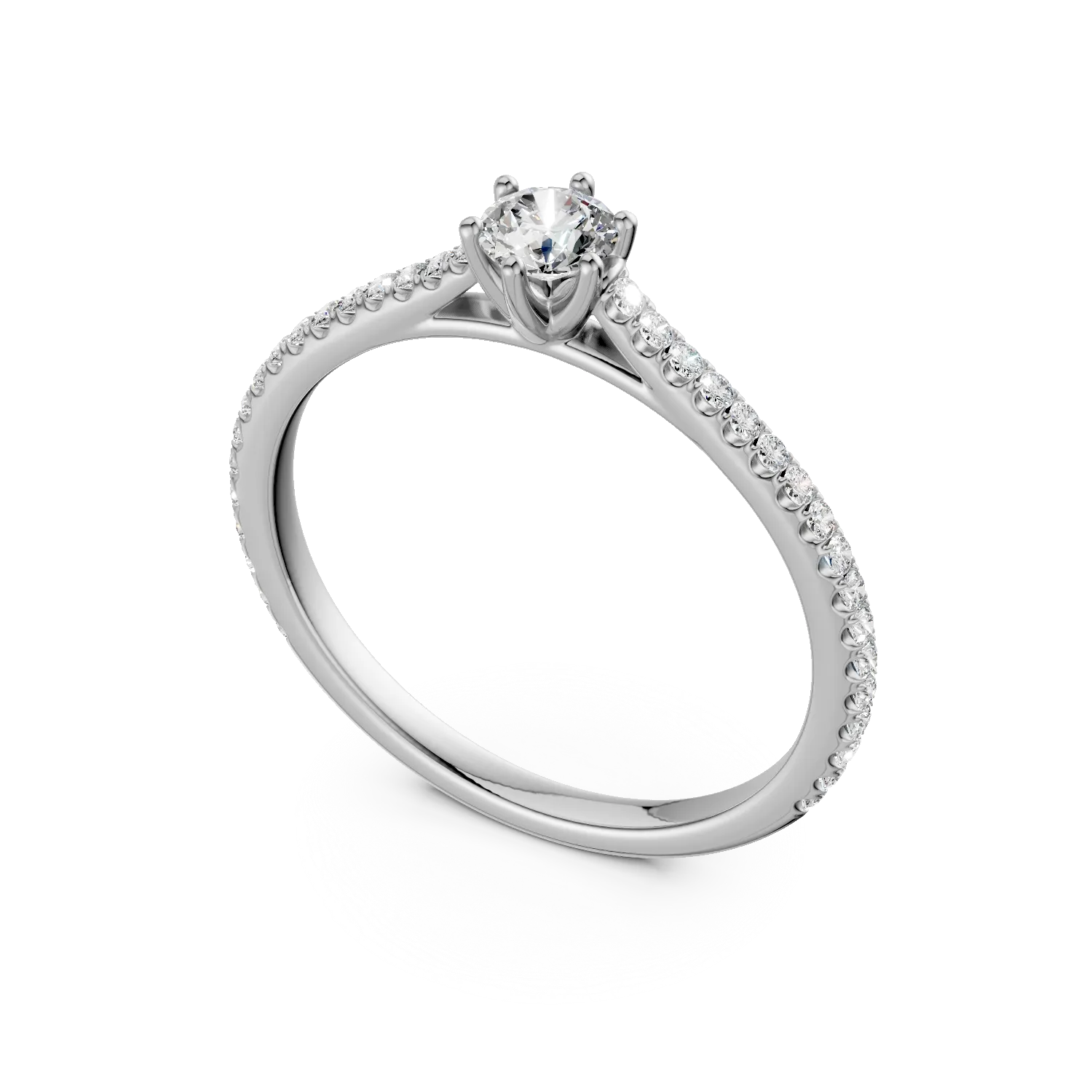 White gold engagement ring with 0.3ct diamonds