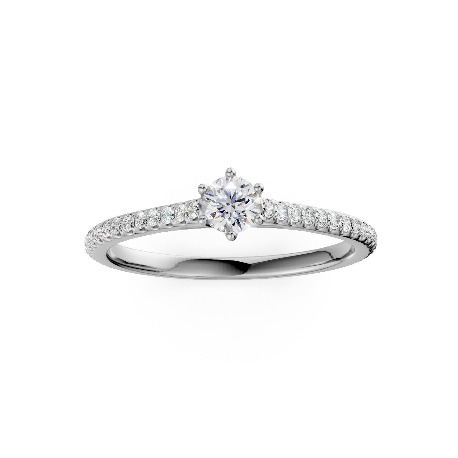 White gold engagement ring with 0.3ct diamonds