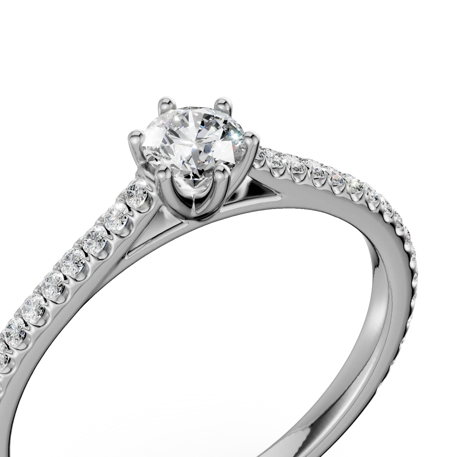 White gold engagement ring with 0.3ct diamonds