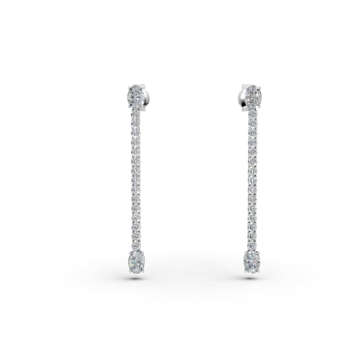 White gold long earrings with 3.5ct lab grown diamonds-192106